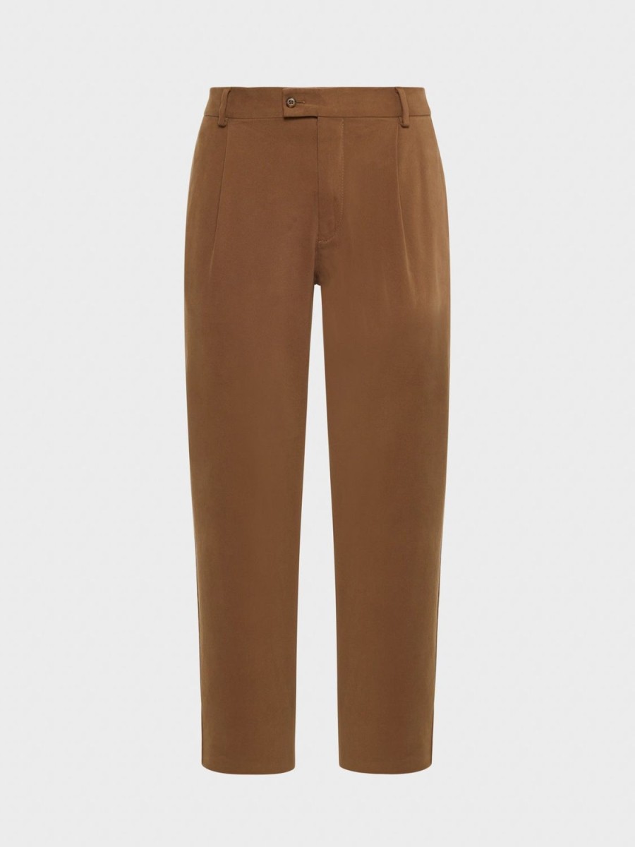 Caruso Pantalone In Cotone Stretch Color Cammello