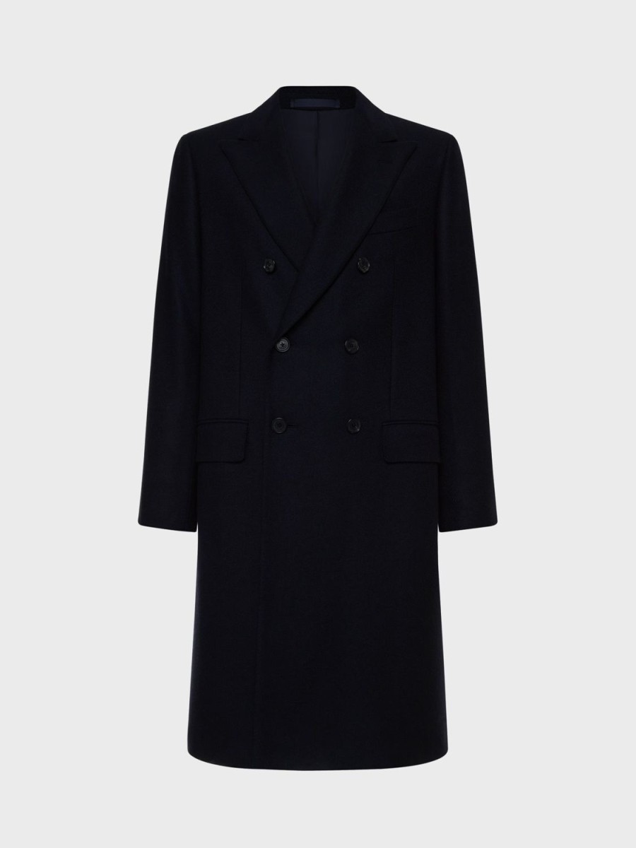 Caruso Cappotto Norma Doppiopetto In Lana Cashmere Blu