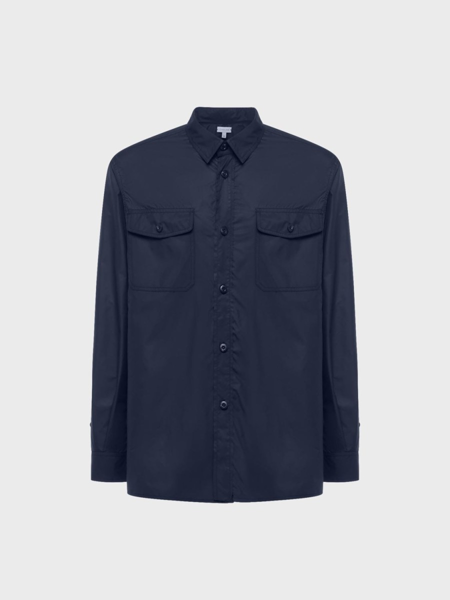 Caruso Overshirt In Nylon Ultra Leggero Blu