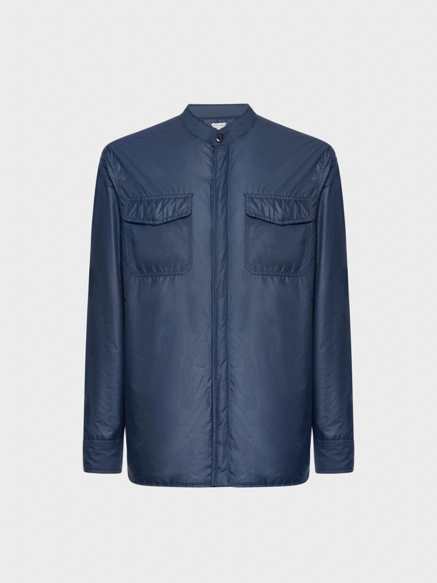 Caruso Overshirt Imbottita In Nylon Blu