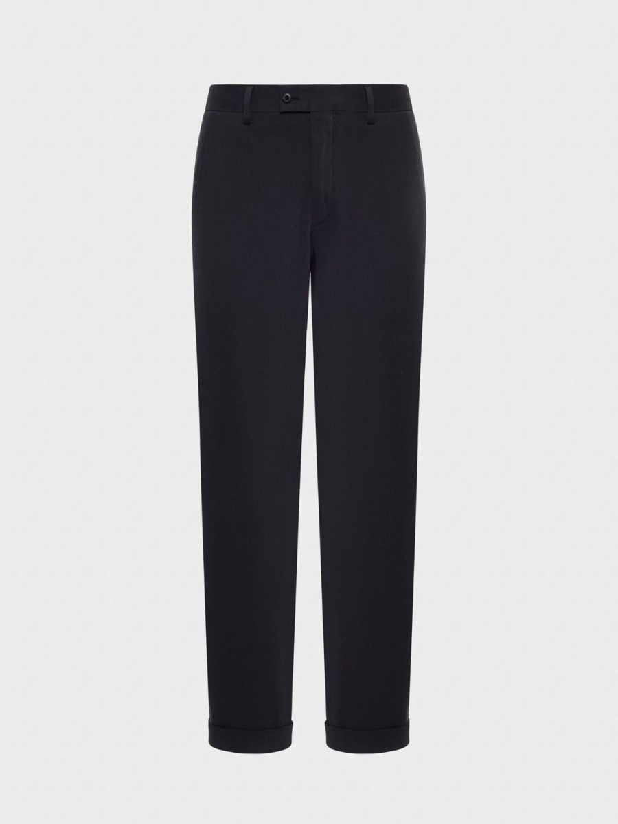 Caruso Pantalone In Cotone Stretch Blu