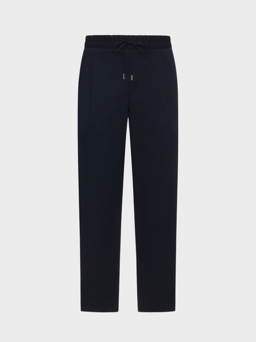 Caruso Pantalone Jogger In Cotone Blu