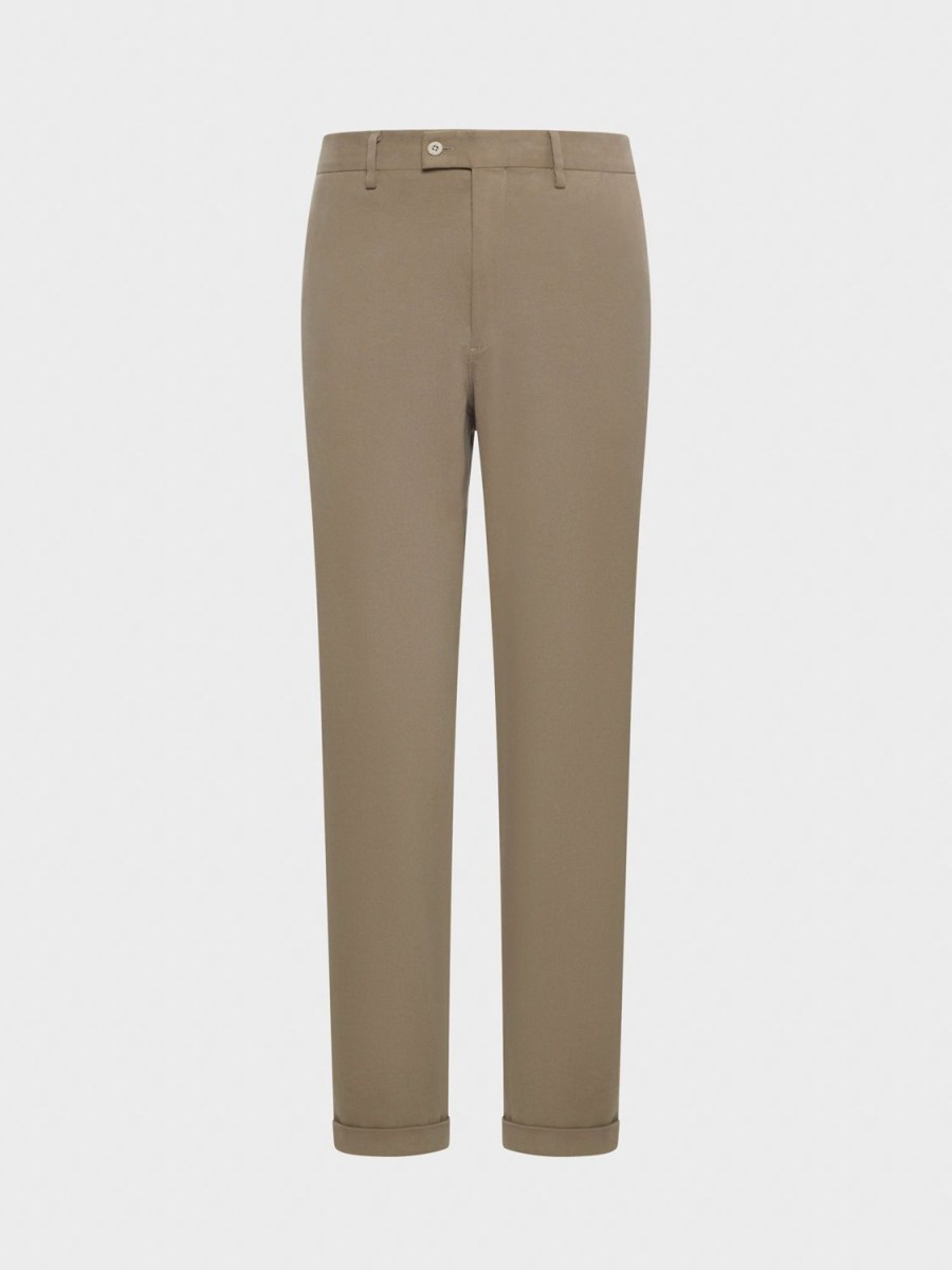 Caruso Pantalone In Cotone Stretch Sabbia