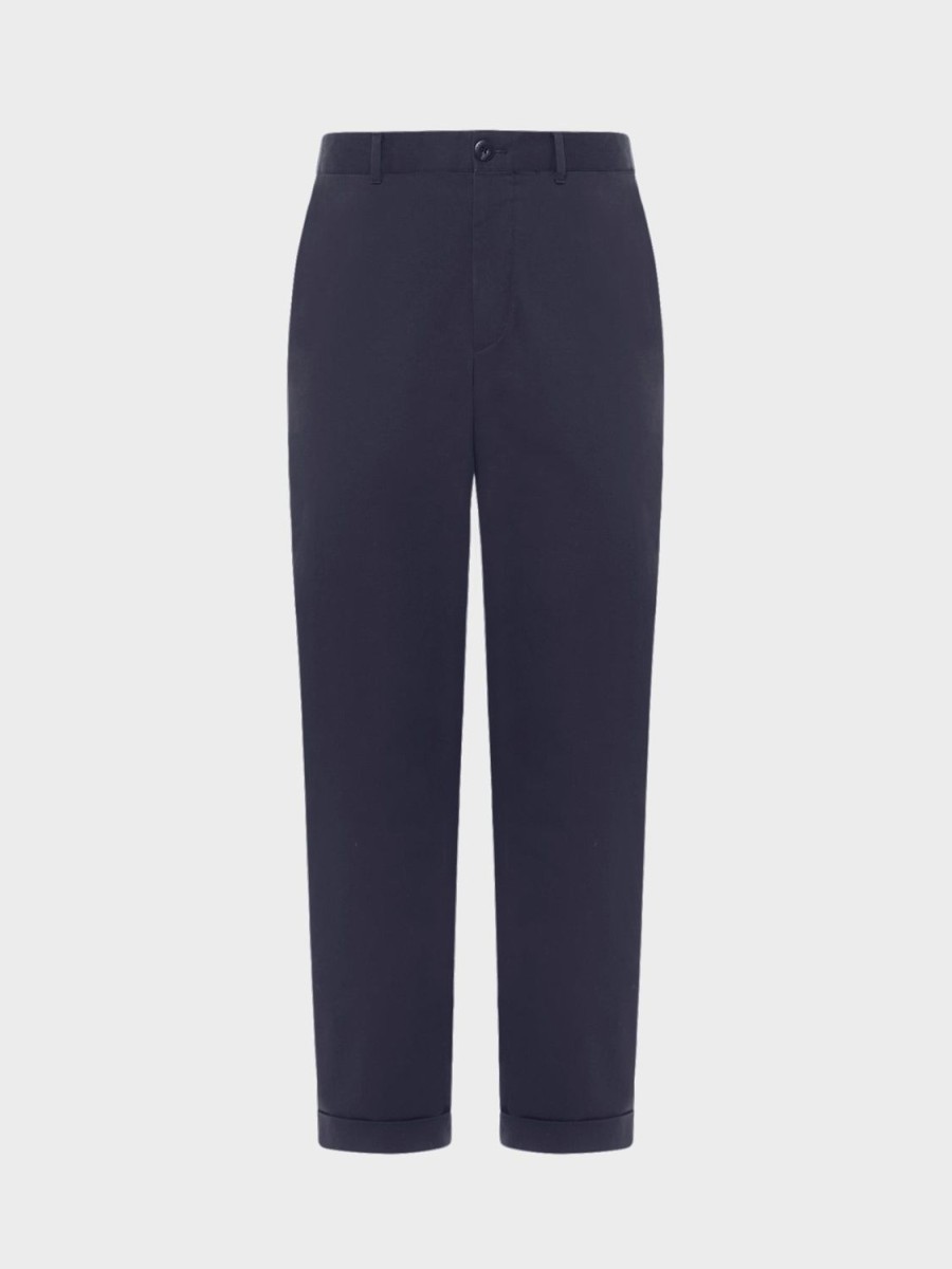 Caruso Pantalone In Cotone-Elastane Blu